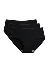 Seamless Bonded Hipster Panty - Black, Black & Black